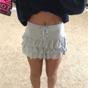 Bershka Light Gray Textured Skirt